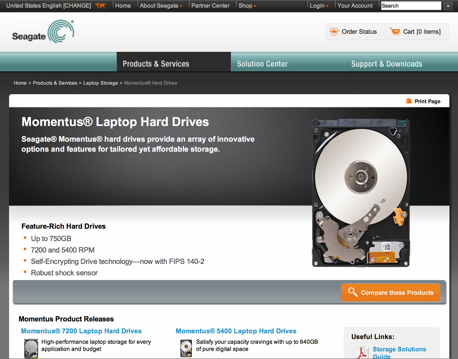 Seagate Momentus drives page