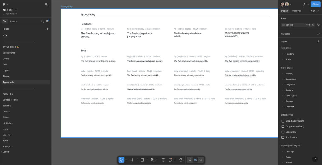 Typography guidelines - Figma