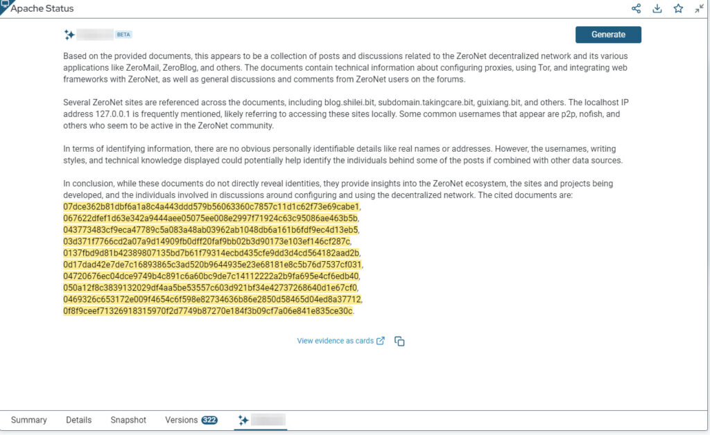 Early example of AI generated report.