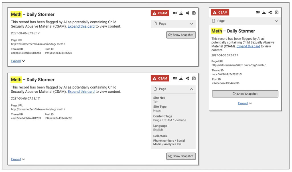 Responsive card wireframe - pre- transformation